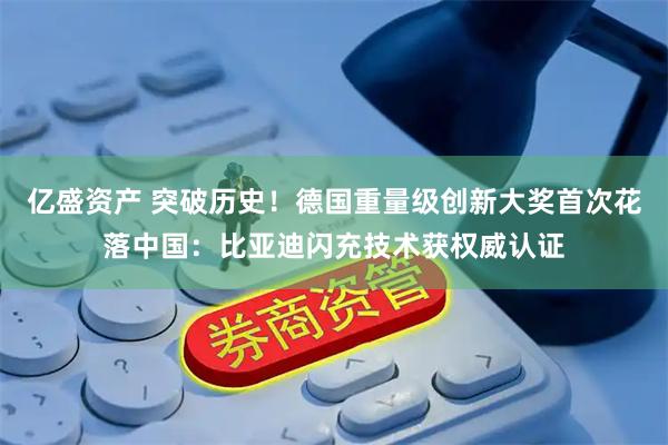 亿盛资产 突破历史！德国重量级创新大奖首次花落中国：比亚迪闪充技术获权威认证